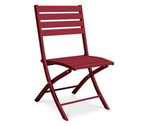 DCB Garden Chaise de jardin pliante en aluminium Marius Rouge carmin