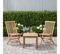 vidaXL Chaise de Jardin Pliante 2 pc Naturel Bois de Teck Massif