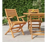 Chaise de Jardin Pliante Siège Meuble Patio Extérieur Gris Bois de Teck vidaXL