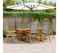 Chaise de Jardin Pliante Siège Meuble Patio Extérieur Gris Bois de Teck vidaXL