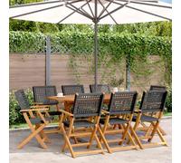 Chaise de Jardin Pliante Siège Terrasse Patio Résine Tressée Bois Massif vidaXL