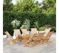 Chaise de Jardin Pliante Siège Terrasse Patio Tissu et Bois Massif vidaXL