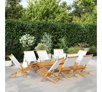 Chaise de Jardin Pliante Siège Terrasse Patio Tissu et Bois Massif vidaXL