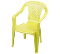 Chaise de Jardin pour Enfant en Plastique - Vert Citron - Empilable, Robuste, Monobloc pour Tout-Petits - Meubles de Jeu pour l'Extérieur
