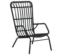 Chaise vidaxl en resine tressee non pliable exterieur H. 90 cm noir Noir G