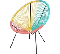 Chaise de jardin ronde en résine aux couleurs vives 56x88x72 cm
