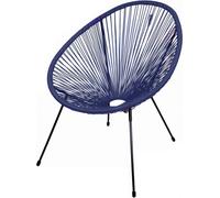 Chaise de jardin ronde en résine bleue 56x88x72 cm