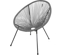 Chaise de jardin ronde en résine gris foncé, 56x88x72 cm