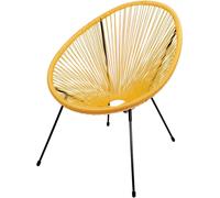 Chaise de jardin ronde en résine jaune 56x88x72 cm