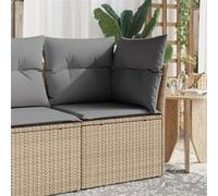 vidaXL Chaise de Jardin sans Accoudoirs avec Coussins, Siège avec Housse, Meuble de Terrasse Patio Balcon Extérieur, Beige 366100