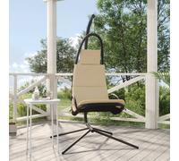 Chaise de jardin suspendue avec coussin Crème Tissu Oxford et acier