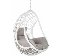 Chaise de jardin suspendue DKD Home Decor 90 x 70 x 110 cm Gris Métal Rotin synthétique Blanc