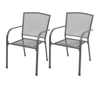 Chaises Empilables De Jardin 2 Pcs Acier Gris Vidaxl Vidaxl