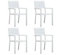 4x Chaises de Jardin PEHD Aspect de Bois Patio Terrasse Extérieur vidaXL