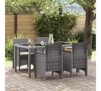 vidaXL Set de 4 chaises de Jardin avec Coussins Gris Clair Poly Rattan