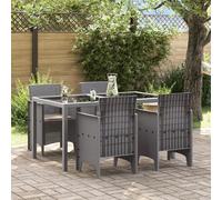 vidaXL Chaises de Jardin avec Coussins 4 pcs Gris Clair Poly rotin