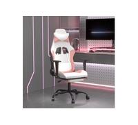 Chaise de Jeu avec Repose-pied Noir et Orange Similicuir Fauteuil Siège vidaXL