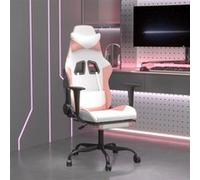 Chaise de jeu avec repose pied Blanc et rose Similicuir rose G