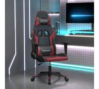 Chaise de Jeu avec Repose-pied Noir et Bleu Similicuir Fauteuil Siège vidaXL