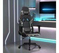 Chaise de Jeu avec Repose-pied Noir et Bleu Similicuir Fauteuil Siège vidaXL