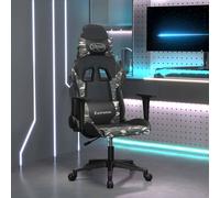 Chaise de Jeu avec Repose-pied Noir et Bleu Similicuir Fauteuil Siège vidaXL