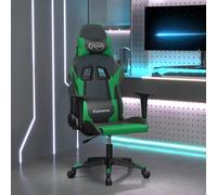 Chaise de Jeu avec Repose-pied Noir et Bleu Similicuir Fauteuil Siège vidaXL