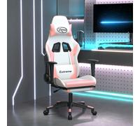Chaise de Jeu avec Repose-pied Noir et Bleu Similicuir Fauteuil Siège vidaXL