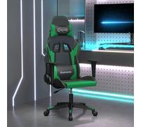 Chaise de Jeu avec Repose-pied Noir et Bleu Similicuir Fauteuil Siège vidaXL