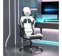 Chaise de Jeu avec Repose-pied Noir et Bleu Similicuir Fauteuil Siège vidaXL