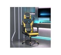 Chaise de jeu avec repose pied Noir et doré Similicuir