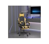 Chaise de jeu avec repose-pied Noir et doré Similicuir