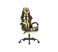 Chaise de jeu avec repose-pied Noir et doré Similicuir