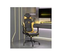 Chaise de jeu avec repose-pied Noir et doré Similicuir