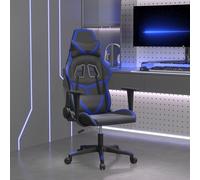 Chaise de Jeu avec Repose-pied Noir et Doré Similicuir Fauteuil Siège vidaXL