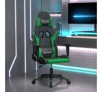 Chaise de Jeu avec Repose-pied Noir et Doré Similicuir Fauteuil Siège vidaXL