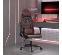 Chaise de Jeu avec Repose-pied Noir et Doré Similicuir Fauteuil Siège vidaXL