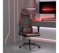 Chaise de Jeu avec Repose-pied Noir et Doré Similicuir Fauteuil Siège vidaXL