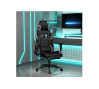 Chaise de jeu avec repose-pied Noir et gris Similicuir