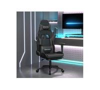Chaise de jeu avec repose-pied Noir et gris Similicuir