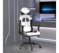 Chaise de Jeu avec Repose-pied Noir et Orange Similicuir Fauteuil Siège vidaXL