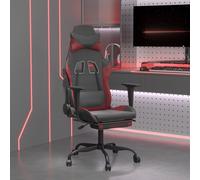 Chaise de Jeu avec Repose-pied Noir et Orange Similicuir Fauteuil Siège vidaXL