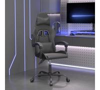 Chaise de Jeu avec Repose-pied Noir et Orange Similicuir Fauteuil Siège vidaXL