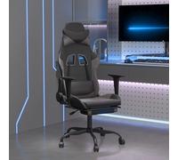 Chaise de Jeu avec Repose-pied Noir et Orange Similicuir Fauteuil Siège vidaXL