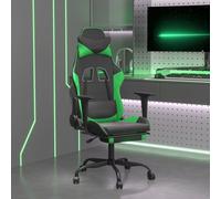 Chaise de Jeu avec Repose-pied Noir et Orange Similicuir Fauteuil Siège vidaXL