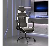 Chaise de Jeu avec Repose-pied Noir et Orange Similicuir Fauteuil Siège vidaXL