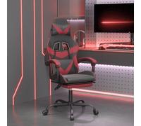 Chaise de Jeu avec Repose-pied Noir et Orange Similicuir Fauteuil Siège vidaXL