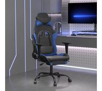 Chaise de Jeu avec Repose-pied Noir et Orange Similicuir Fauteuil Siège vidaXL