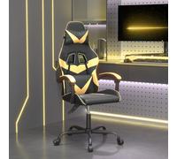Chaise de Jeu avec Repose-pied Noir et Orange Similicuir Fauteuil Siège vidaXL