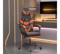 Chaise de Jeu avec Repose-pied Noir et Orange Similicuir Fauteuil Siège vidaXL