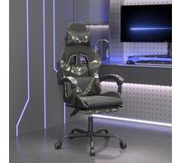 Chaise de Jeu avec Repose-pied Noir et Orange Similicuir Fauteuil Siège vidaXL